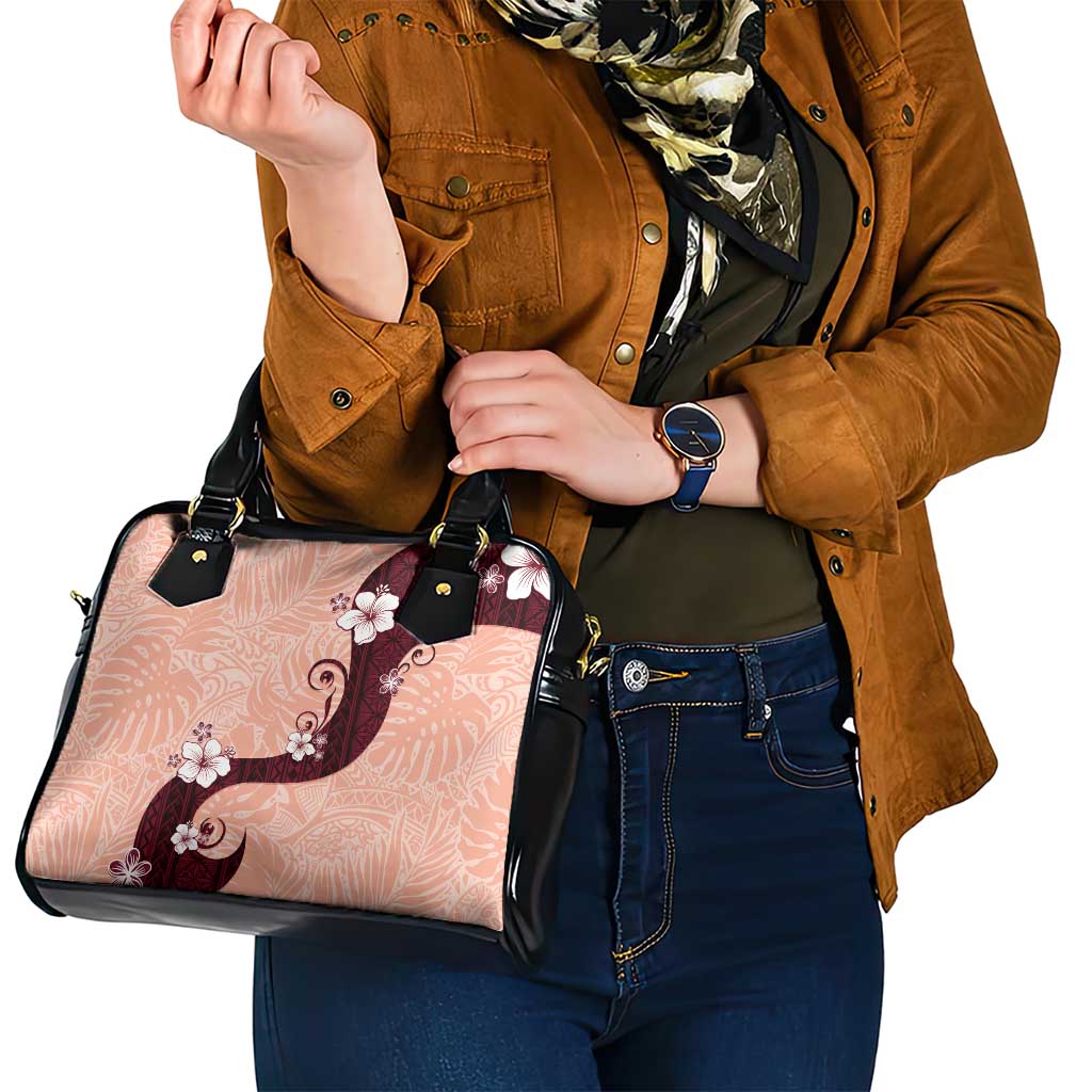 Polynesia Hibiscus Shoulder Handbag Rose Bud Curve Motif - Polynesian Pride