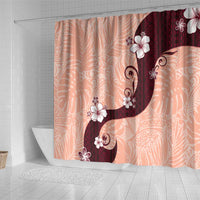 Polynesia Hibiscus Shower Curtain Rose Bud Curve Motif - Polynesian Pride
