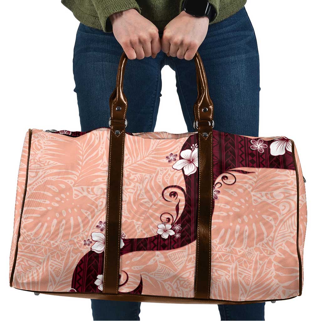 Polynesia Hibiscus Travel Bag Rose Bud Curve Motif LT05 Red - Polynesian Pride