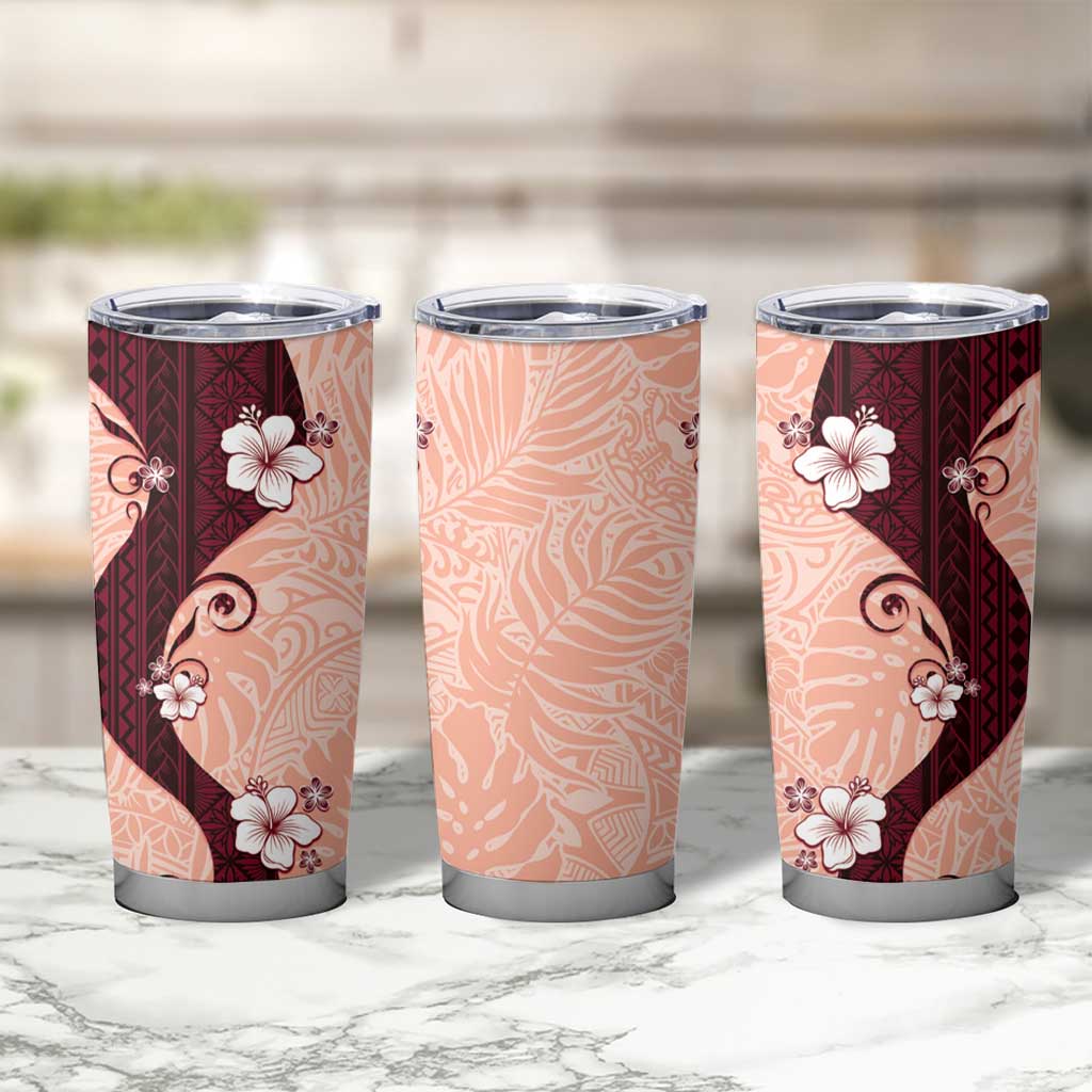 Polynesia Hibiscus Tumbler Cup Rose Bud Curve Motif - Polynesian Pride