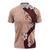 Polynesia Hibiscus Zipper Polo Shirt Rose Bud Curve Motif - Polynesian Pride
