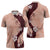 Polynesia Hibiscus Zipper Polo Shirt Rose Bud Curve Motif - Polynesian Pride