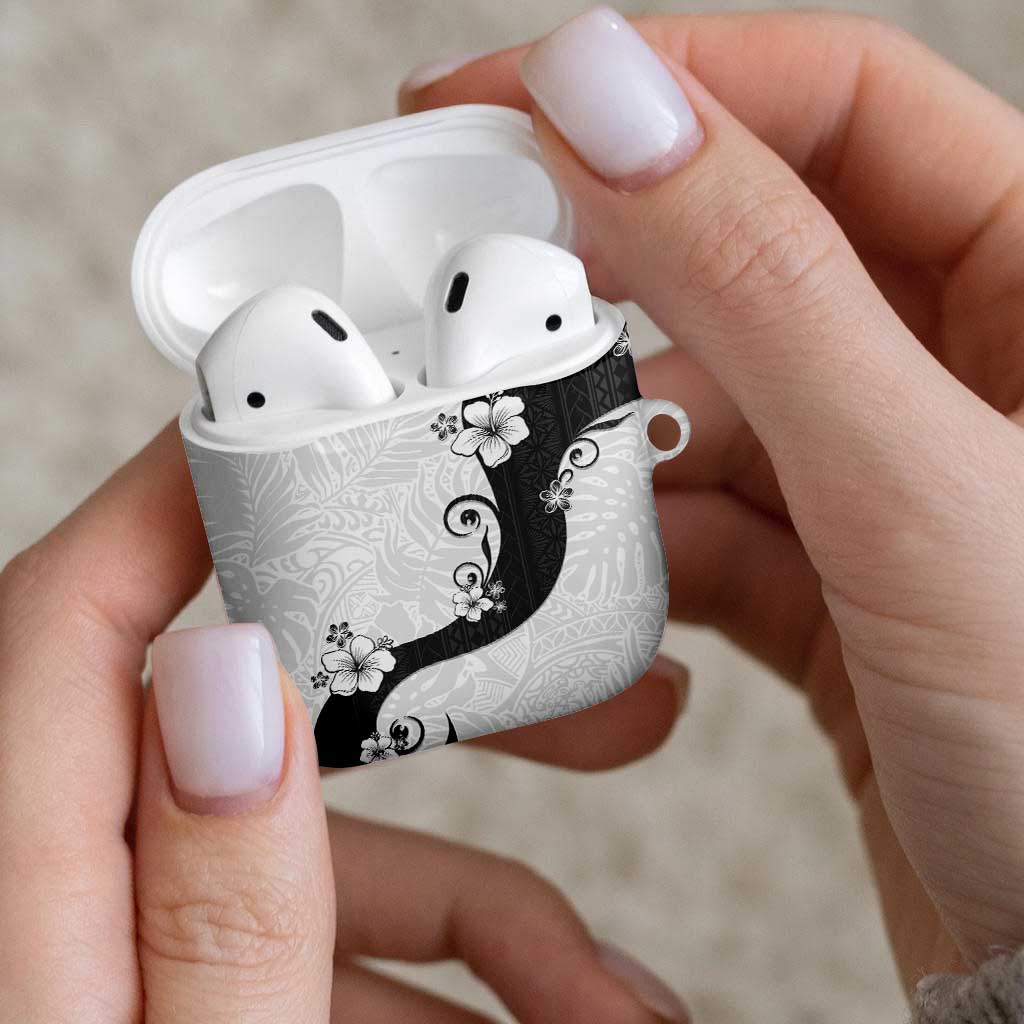 Polynesia Hibiscus AirPods Case White Curve Motif - Polynesian Pride