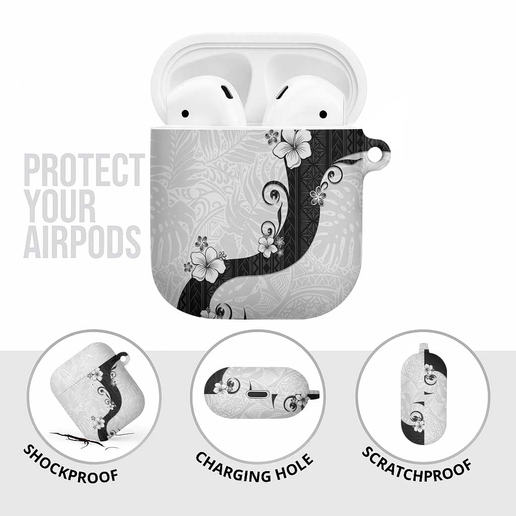 Polynesia Hibiscus AirPods Case White Curve Motif - Polynesian Pride