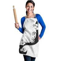 Polynesia Hibiscus Apron White Curve Motif - Polynesian Pride