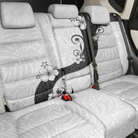 Polynesia Hibiscus Back Car Seat Cover White Curve Motif - Polynesian Pride
