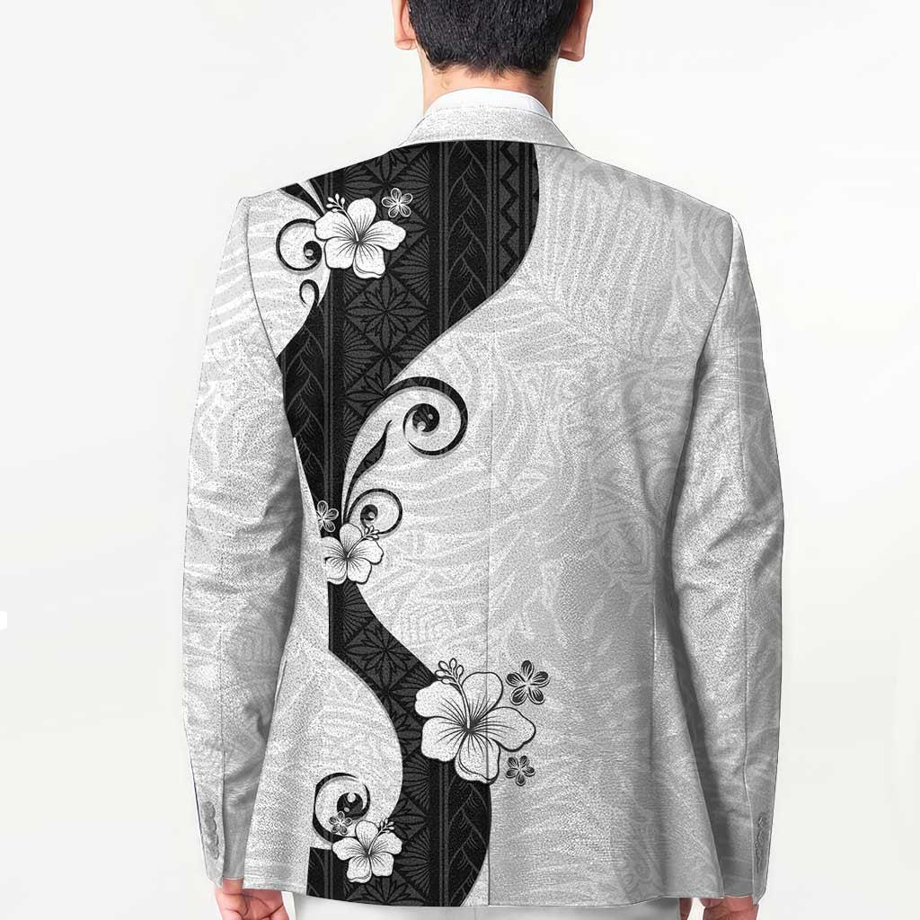 Polynesia Hibiscus Blazer White Curve Motif - Polynesian Pride