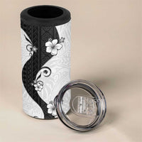 Polynesia Hibiscus 4 in 1 Can Cooler Tumbler White Curve Motif - Polynesian Pride