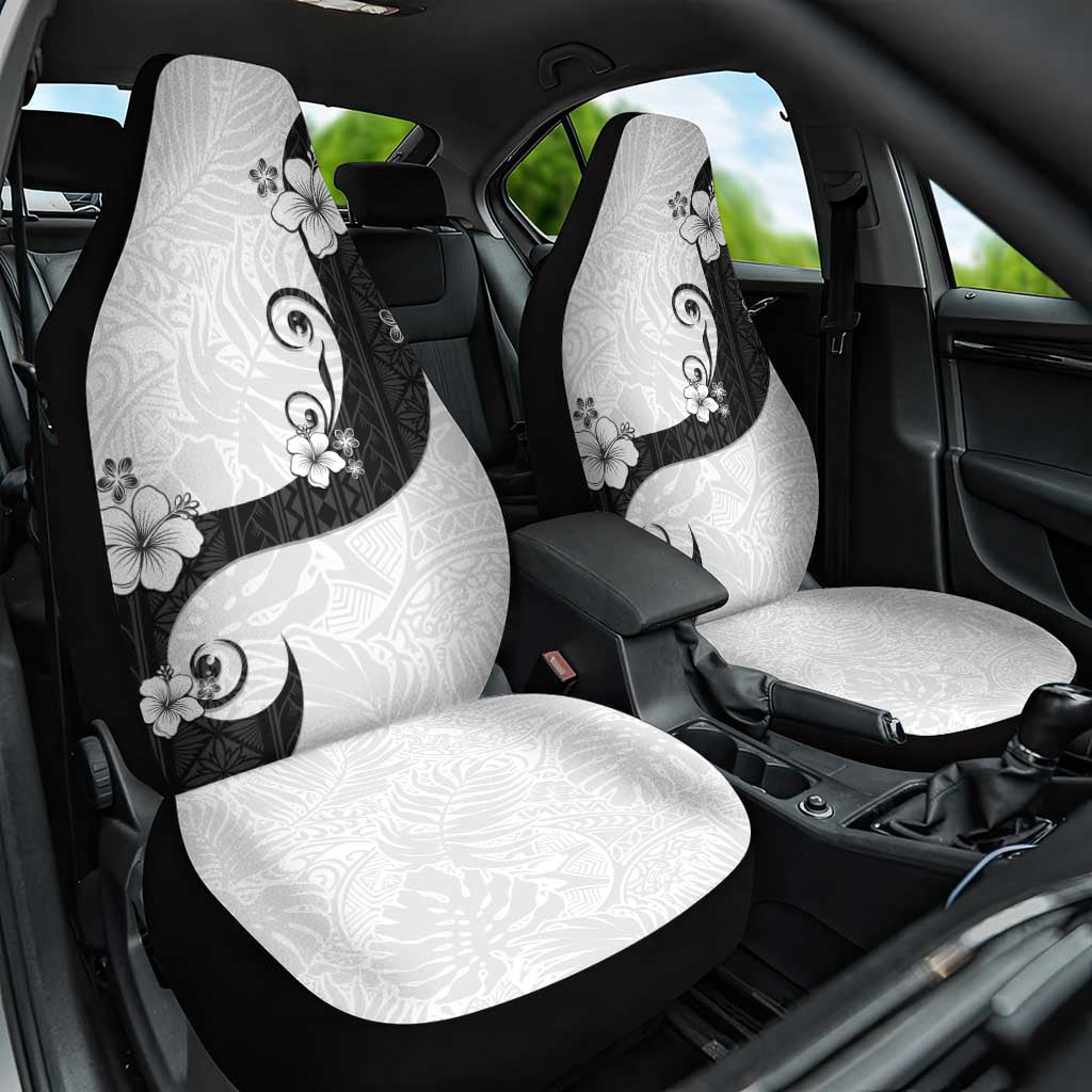 Polynesia Hibiscus Car Seat Cover White Curve Motif - Polynesian Pride