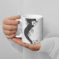 Polynesia Hibiscus Ceramic Mug White Curve Motif - Polynesian Pride