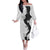 Polynesia Hibiscus Family Matching Off The Shoulder Long Sleeve Dress and Hawaiian Shirt White Curve Motif - Polynesian Pride