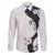 Polynesia Hibiscus Family Matching Off Shoulder Short Dress and Hawaiian Shirt White Curve Motif - Polynesian Pride