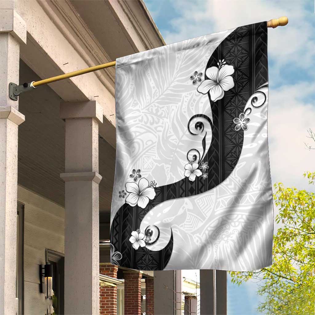 Polynesia Hibiscus Garden Flag White Curve Motif - Polynesian Pride