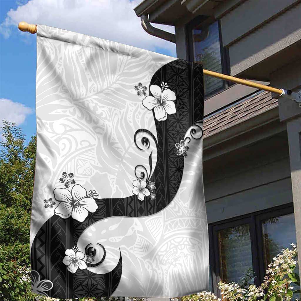 Polynesia Hibiscus Garden Flag White Curve Motif - Polynesian Pride