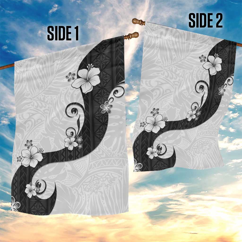 Polynesia Hibiscus Garden Flag White Curve Motif - Polynesian Pride