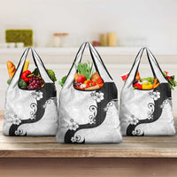 Polynesia Hibiscus Grocery Bag White Curve Motif - Polynesian Pride