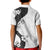 Polynesia Hibiscus Kid Polo Shirt White Curve Motif - Polynesian Pride
