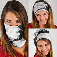 Polynesia Hibiscus Neck Gaiter White Curve Motif - Polynesian Pride