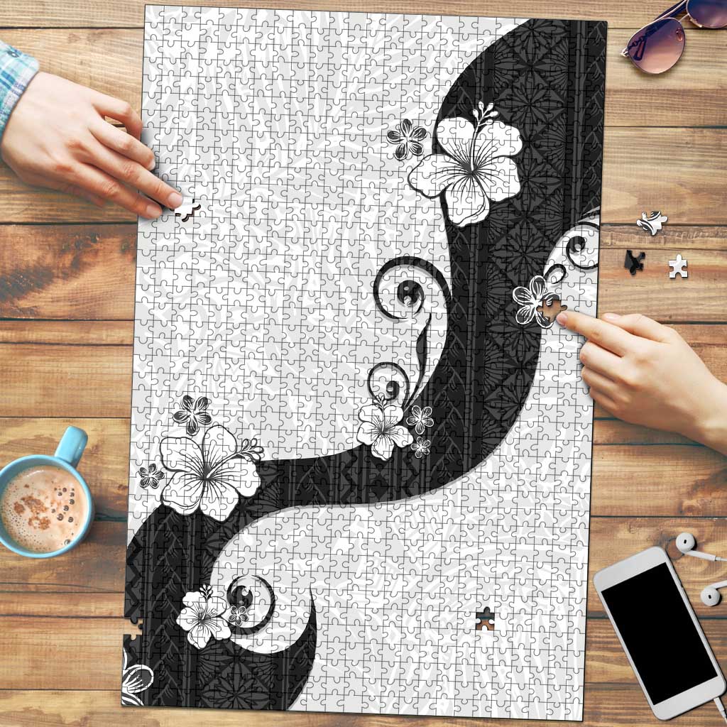 Polynesia Hibiscus Puzzle White Curve Motif - Polynesian Pride