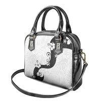 Polynesia Hibiscus Shoulder Handbag White Curve Motif - Polynesian Pride