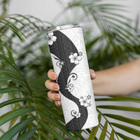 Polynesia Hibiscus Skinny Tumbler White Curve Motif - Polynesian Pride