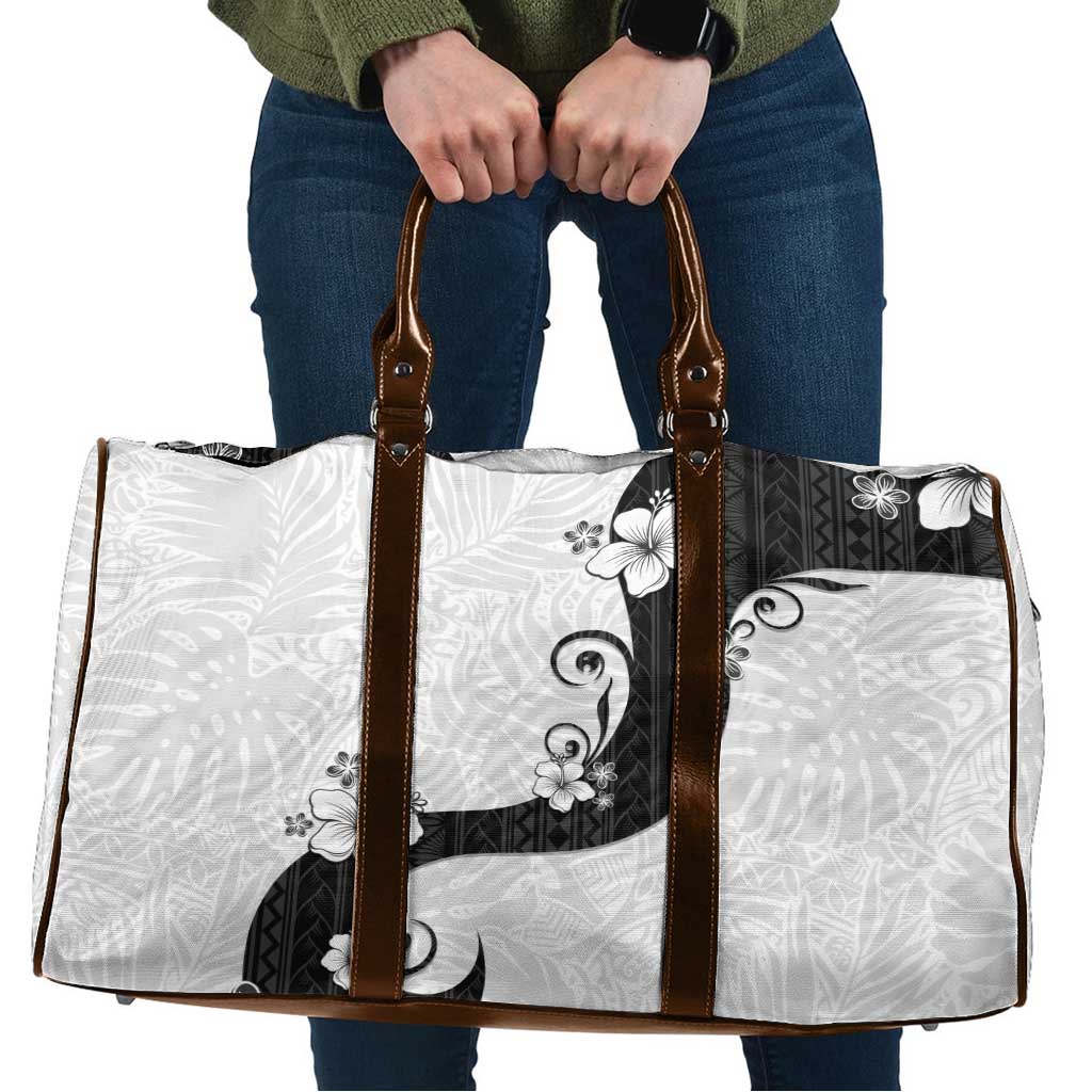 Polynesia Hibiscus Travel Bag White Curve Motif LT05 White - Polynesian Pride