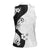 Polynesia Hibiscus Women Sleeveless Polo Shirt White Curve Motif - Polynesian Pride