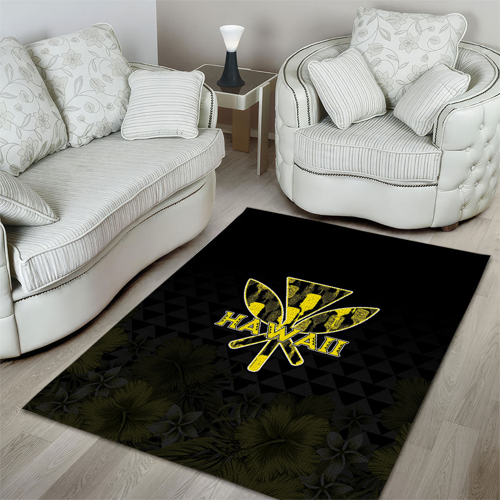Aloha Hawaii Kahili Area Rug Kanaka Maoli With Kakau Pattern