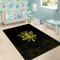 Aloha Hawaii Kahili Area Rug Kanaka Maoli With Kakau Pattern
