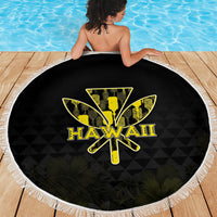 Aloha Hawaii Kahili Beach Blanket Kanaka Maoli With Kakau Pattern