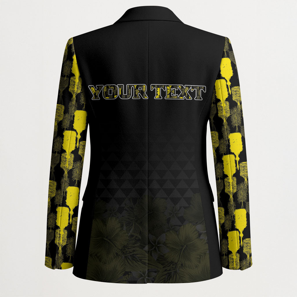 Personalised Aloha Hawaii Kahili Blazer Kanaka Maoli With Kakau Pattern