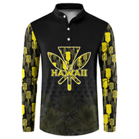 Personalised Aloha Hawaii Kahili Button Sweatshirt Kanaka Maoli With Kakau Pattern