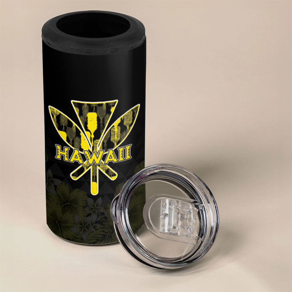 Personalised Aloha Hawaii Kahili 4 in 1 Can Cooler Tumbler Kanaka Maoli With Kakau Pattern