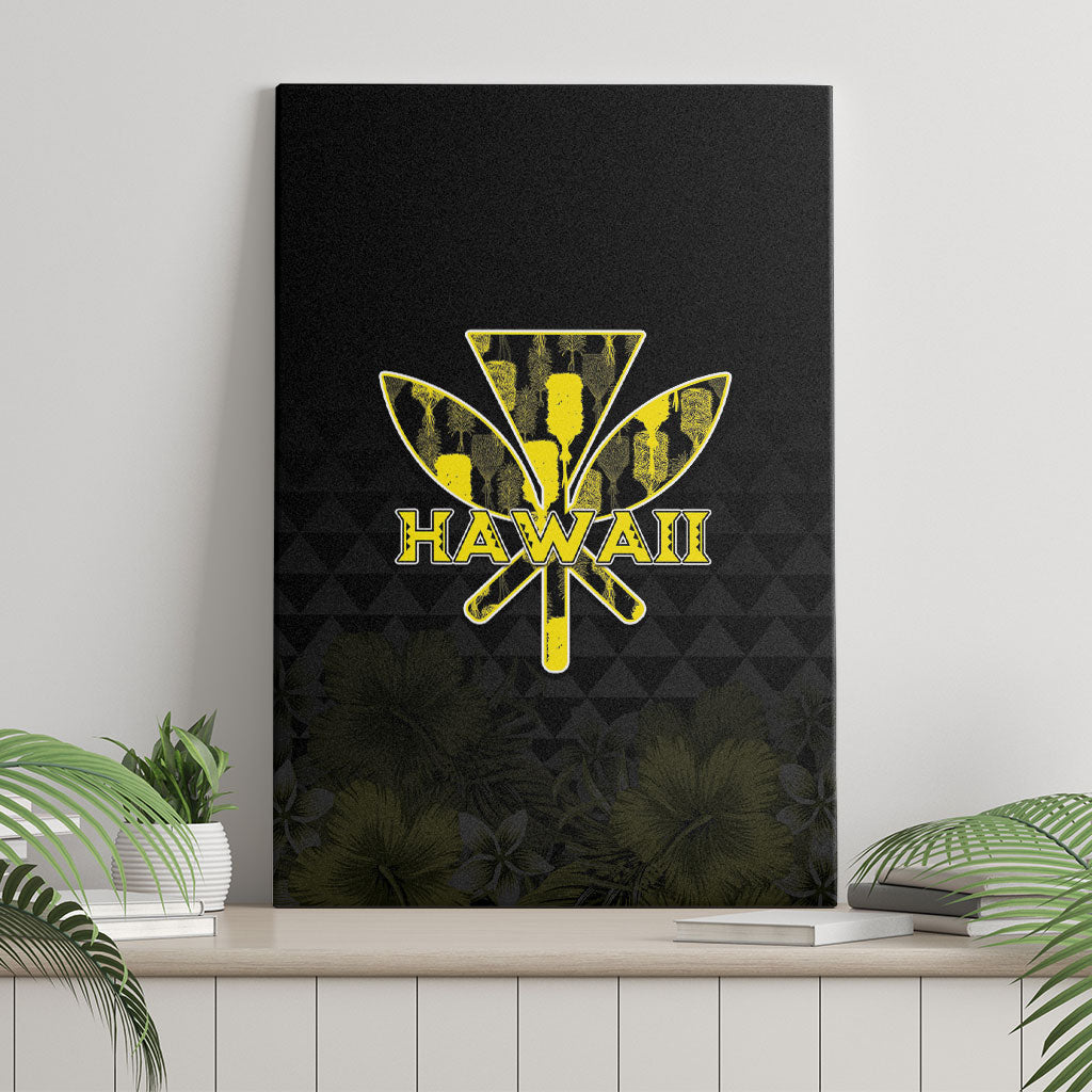 Aloha Hawaii Kahili Canvas Wall Art Kanaka Maoli With Kakau Pattern
