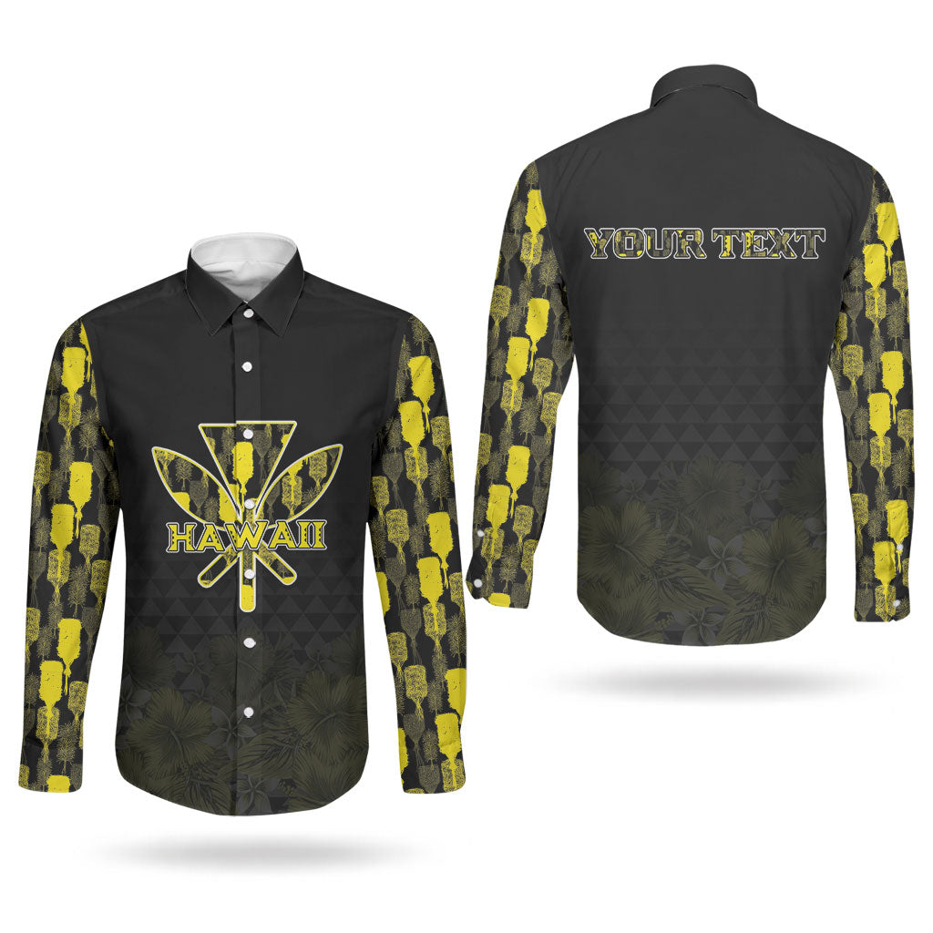 Personalised Aloha Hawaii Kahili Couples Matching Long Sleeve Bodycon Dress and Long Sleeve Button Shirt Kanaka Maoli With Kakau Pattern