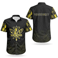 Personalised Aloha Hawaii Kahili Couples Matching Off Shoulder Maxi Dress and Hawaiian Shirt Kanaka Maoli With Kakau Pattern