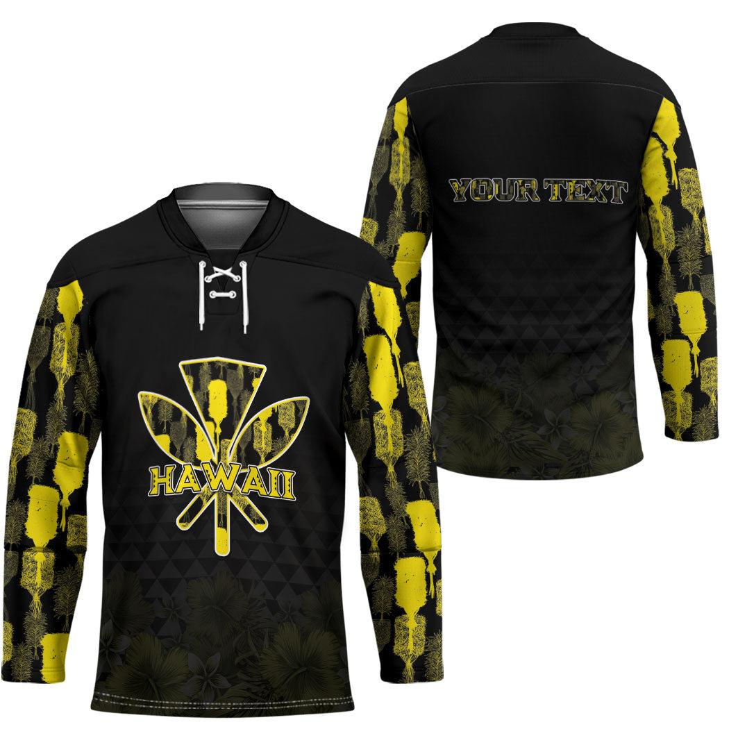 Personalised Aloha Hawaii Kahili Hockey Jersey Kanaka Maoli With Kakau Pattern