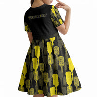 Personalised Aloha Hawaii Kahili Kid Short Sleeve Dress Kanaka Maoli With Kakau Pattern