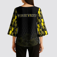 Personalised Aloha Hawaii Kahili Kimono Sleeve Blouse Kanaka Maoli With Kakau Pattern