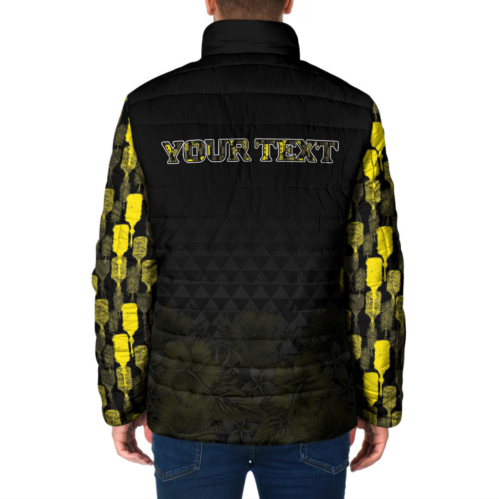 Personalised Aloha Hawaii Kahili Padded Jacket Kanaka Maoli With Kakau Pattern