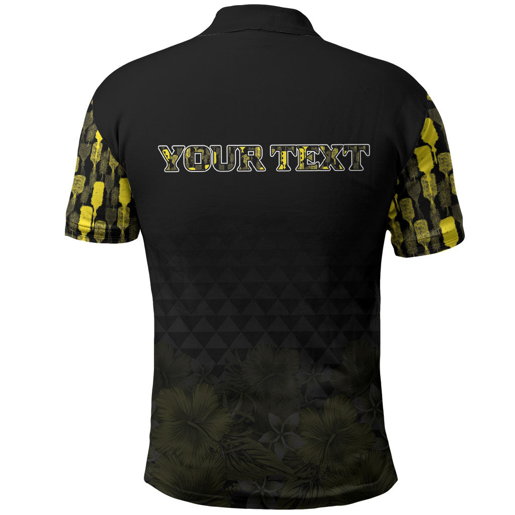 Personalised Aloha Hawaii Kahili Polo Shirt Kanaka Maoli With Kakau Pattern