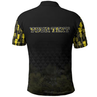 Personalised Aloha Hawaii Kahili Polo Shirt Kanaka Maoli With Kakau Pattern