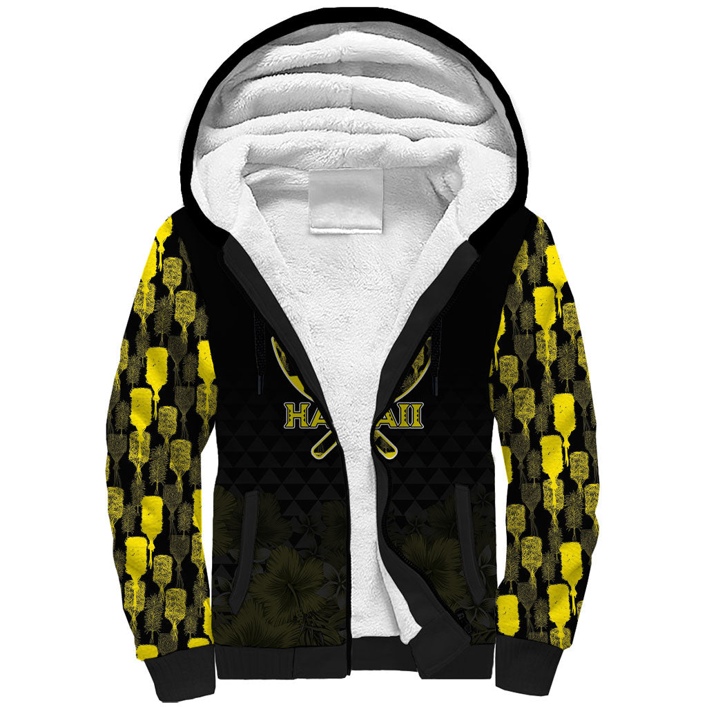 Personalised Aloha Hawaii Kahili Sherpa Hoodie Kanaka Maoli With Kakau Pattern