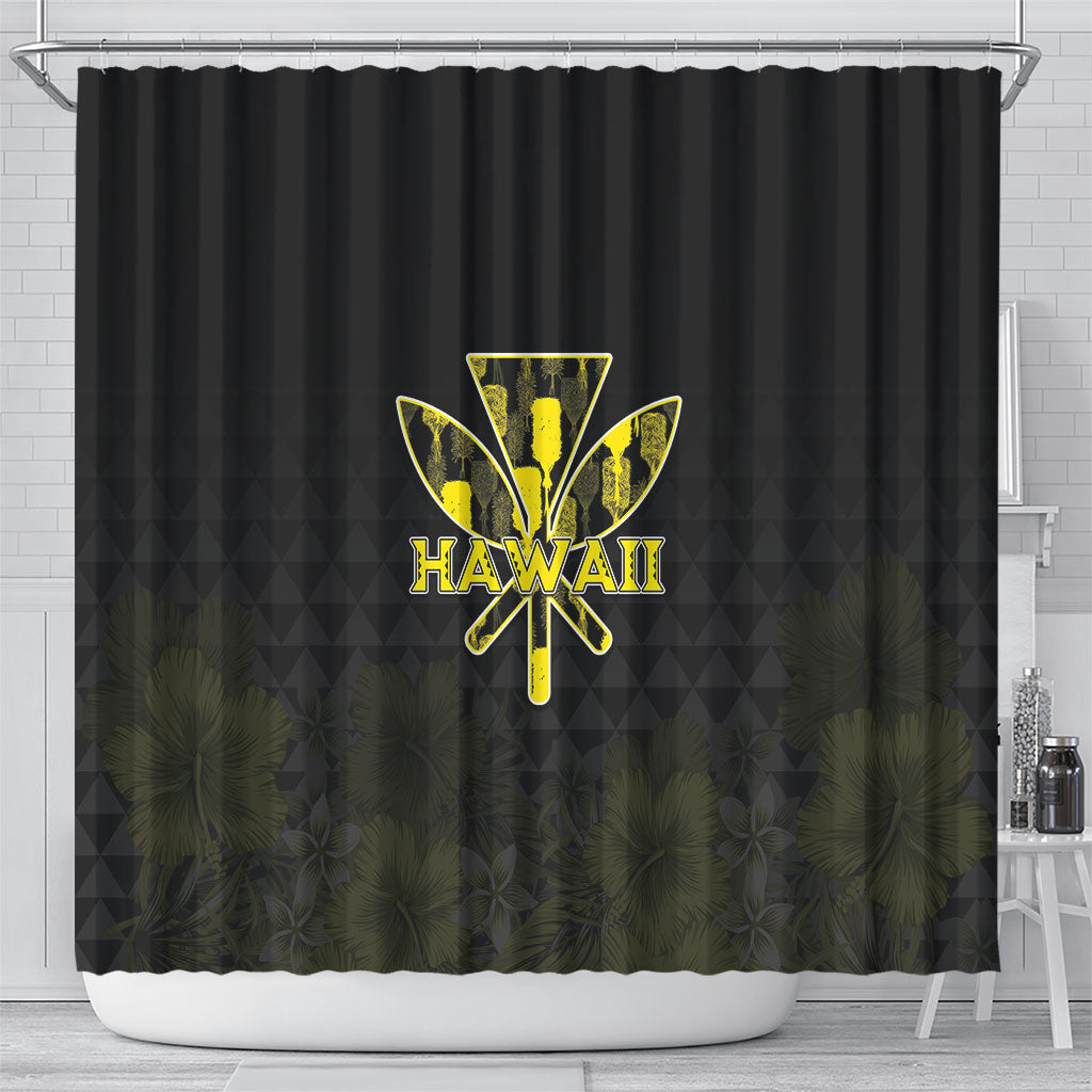 Aloha Hawaii Kahili Shower Curtain Kanaka Maoli With Kakau Pattern