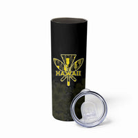 Personalised Aloha Hawaii Kahili Skinny Tumbler Kanaka Maoli With Kakau Pattern