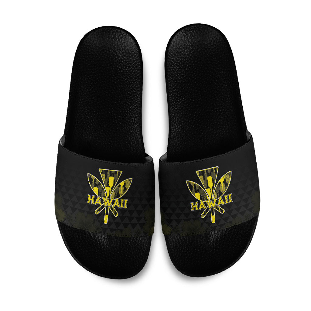 Aloha Hawaii Kahili Slide Sandals Kanaka Maoli With Kakau Pattern