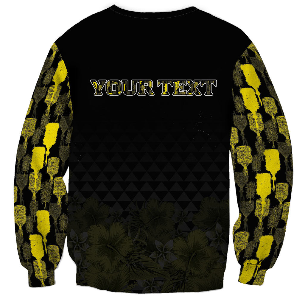 Personalised Aloha Hawaii Kahili Sweatshirt Kanaka Maoli With Kakau Pattern