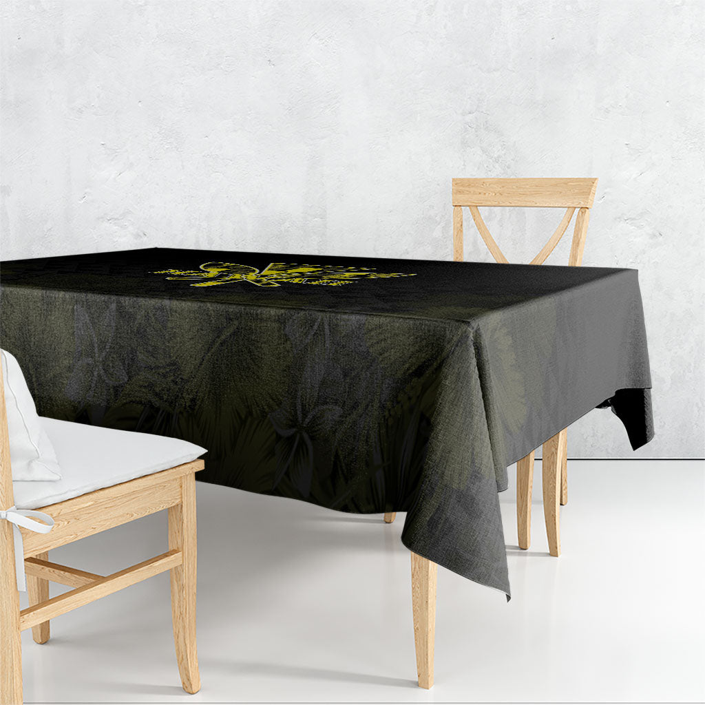 Aloha Hawaii Kahili Tablecloth Kanaka Maoli With Kakau Pattern