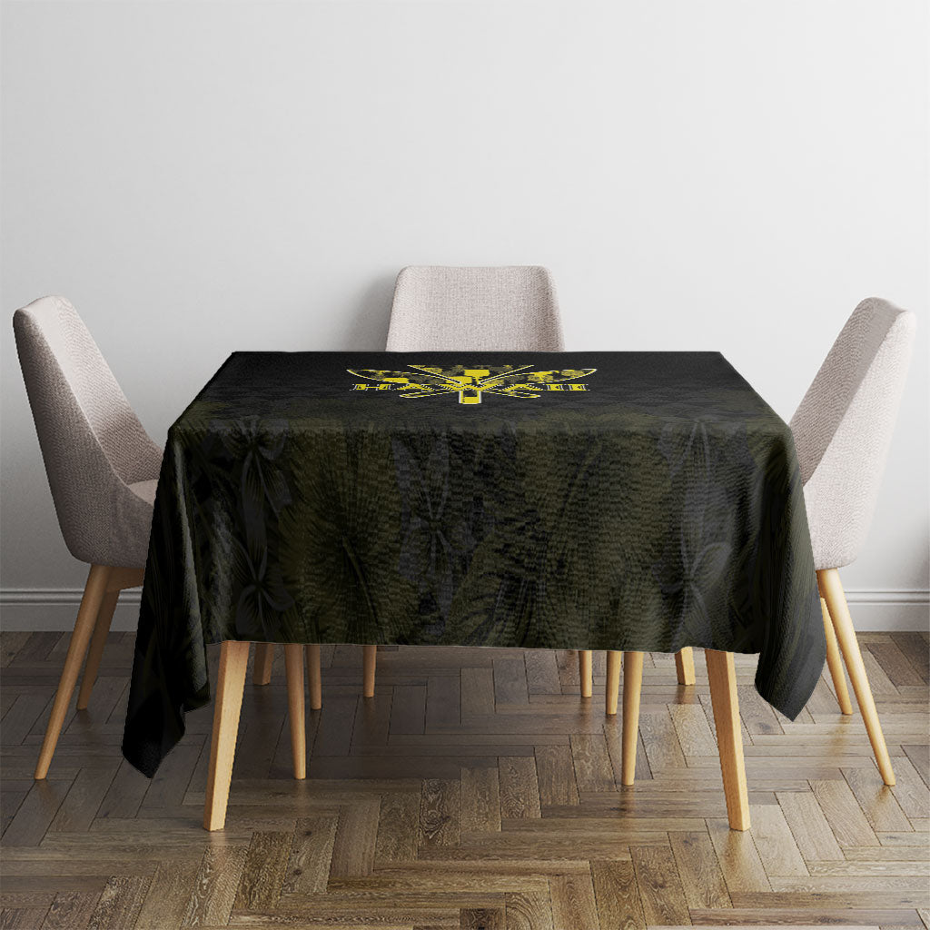 Aloha Hawaii Kahili Tablecloth Kanaka Maoli With Kakau Pattern