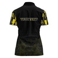 Personalised Aloha Hawaii Kahili Women Polo Shirt Kanaka Maoli With Kakau Pattern